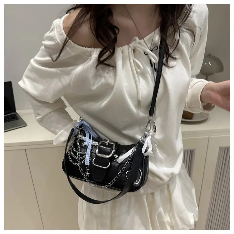 Black High-End Hanging Chain Tote Bag for Women — feature 12