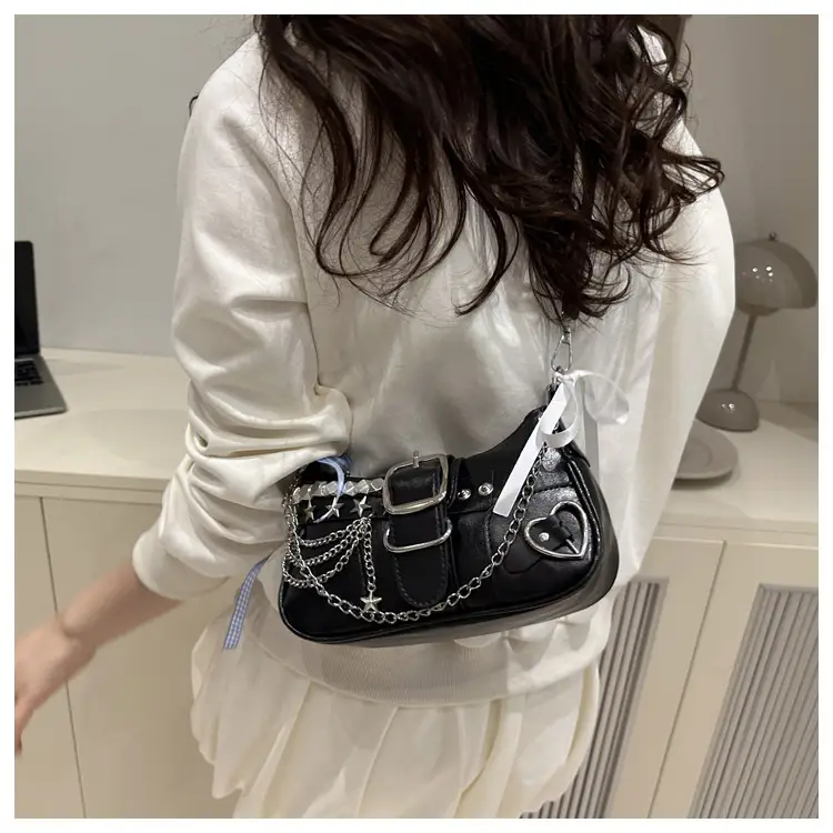 Black High-End Hanging Chain Tote Bag for Women — feature 13