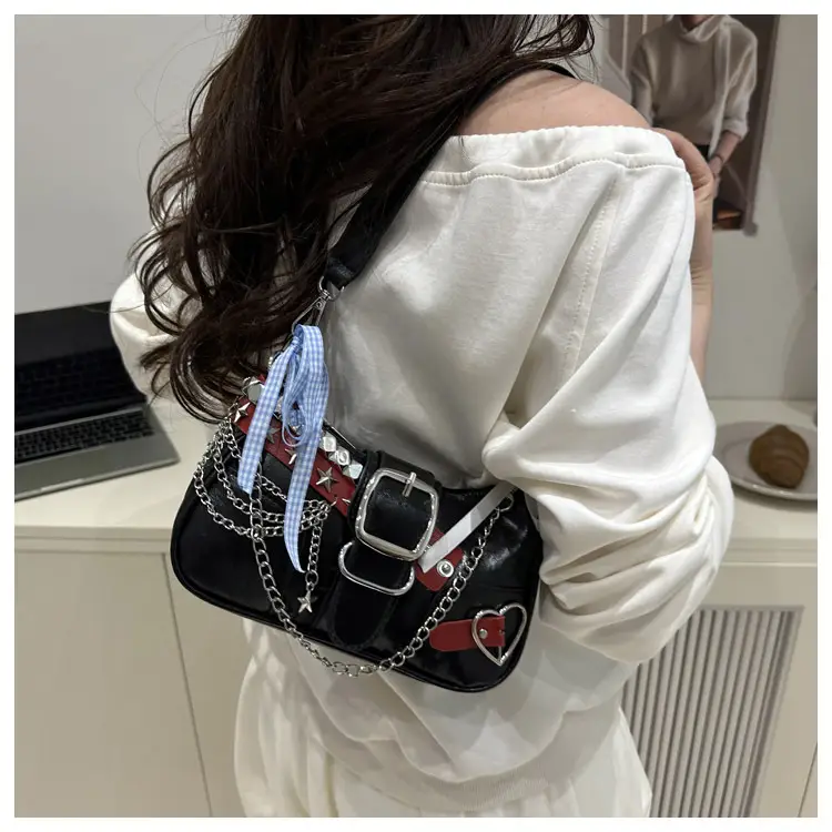 Black High-End Hanging Chain Tote Bag for Women — feature 15