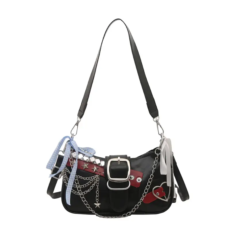 Black High-End Hanging Chain Tote Bag for Women - Image 2