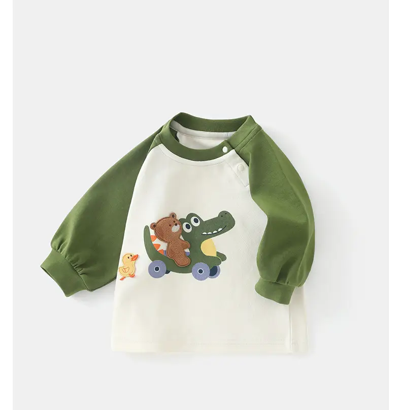 Duuduu Boys Long Sleeve T-Shirt Green White 2025 — feature 23