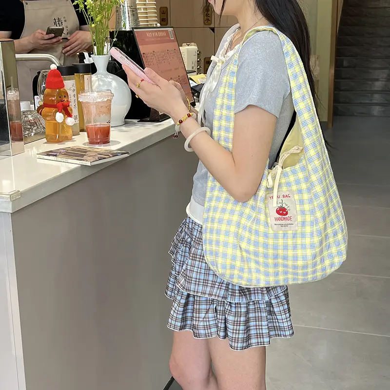 2025 Summer Cartoon Checkered Backpack Large Capacity - Image 3