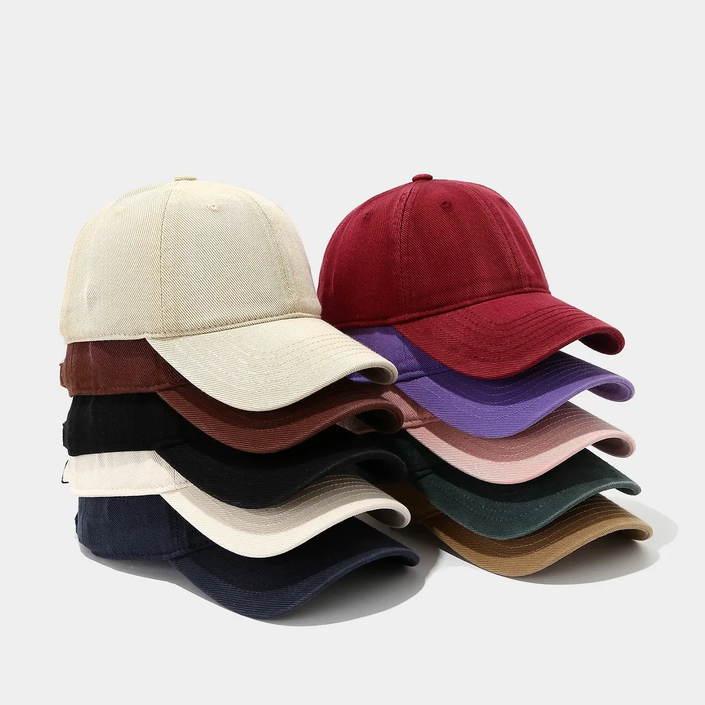Men Baseball Cap Navy Washable Retro Solid - Image 11