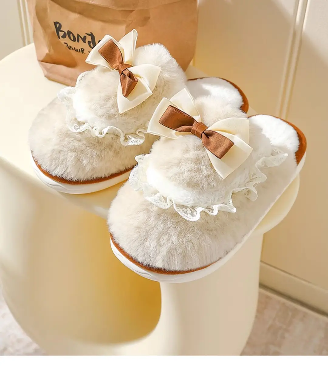 Cotton Slippers for Women Autumn and Winter 2024 New Indoor Home Non-Slip Thick-Soled Plush Confinement Slippers for Women Winter — feature 9