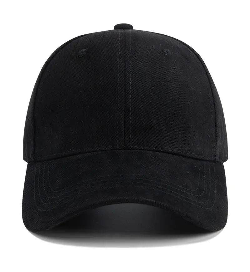 Black Pure Cotton Baseball Cap for Men Women - Image 2