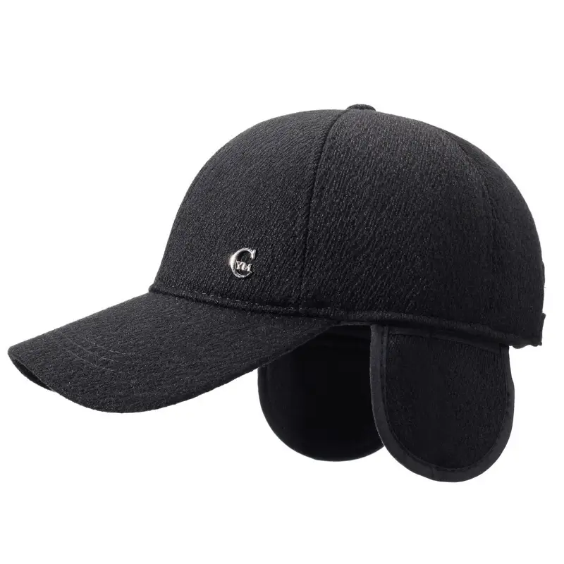 Men's Navy Blue Velvet Baseball Cap with Logo - Image 5