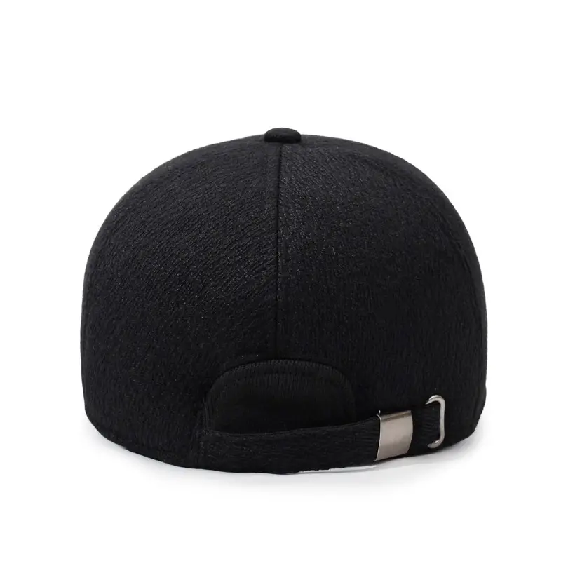 Men's Navy Blue Velvet Baseball Cap with Logo - Image 6
