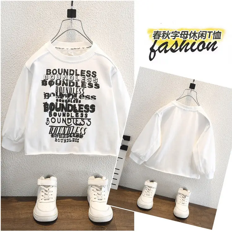 Boys T-Shirt Roundless Print White 2025 - Image 3