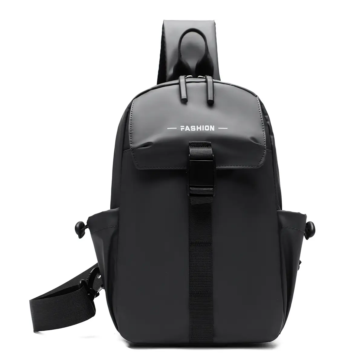 Men's Water-Resistant Crossbody Bag Black Multi-Color - Image 8