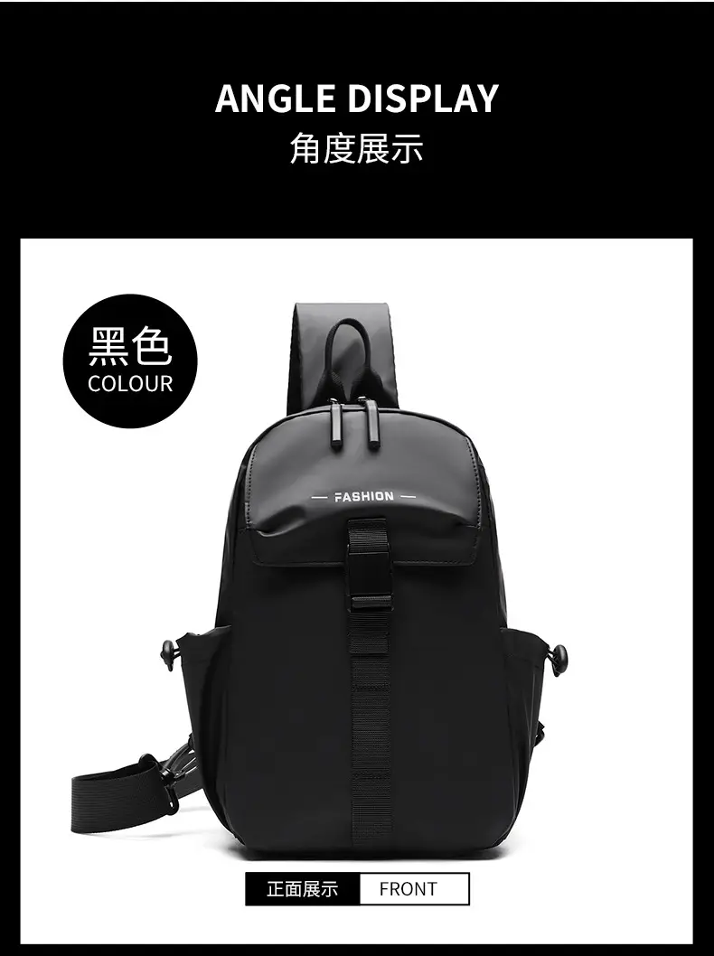 Men's Water-Resistant Crossbody Bag Black Multi-Color — feature 13