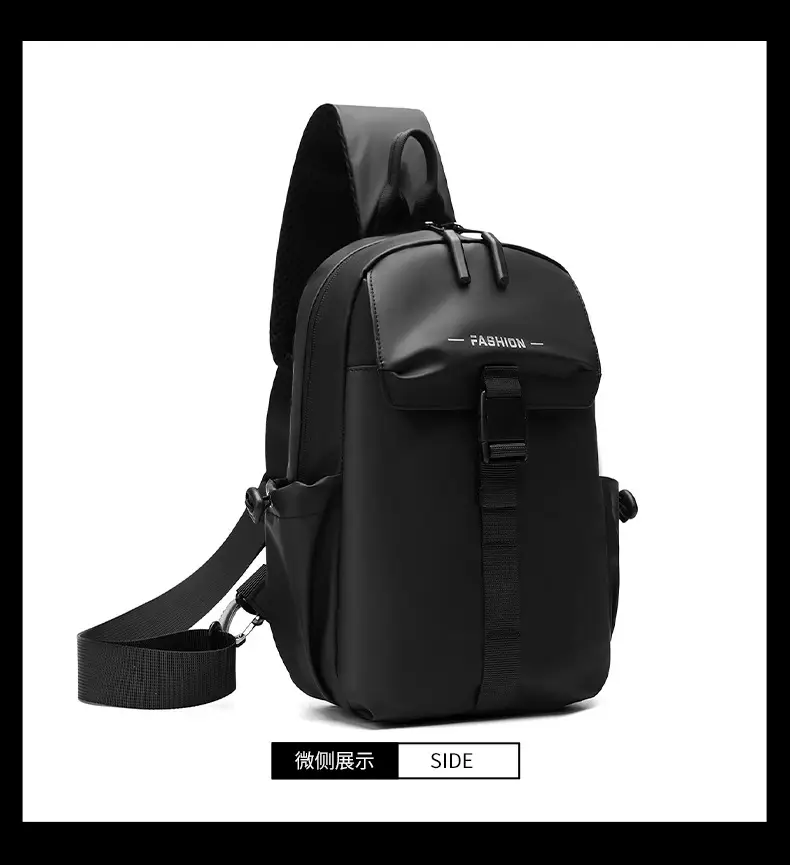 Men's Water-Resistant Crossbody Bag Black Multi-Color — feature 14