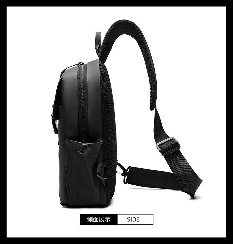 Men's Water-Resistant Crossbody Bag Black Multi-Color — feature 15