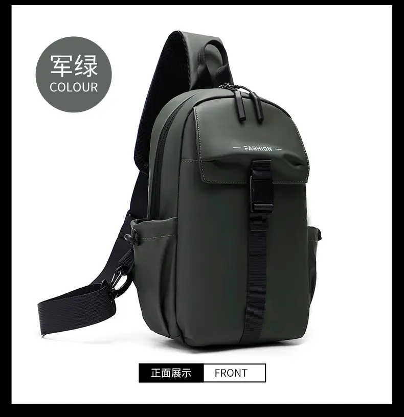 Men's Water-Resistant Crossbody Bag Black Multi-Color — feature 19