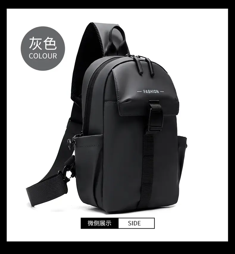 Men's Water-Resistant Crossbody Bag Black Multi-Color — feature 20