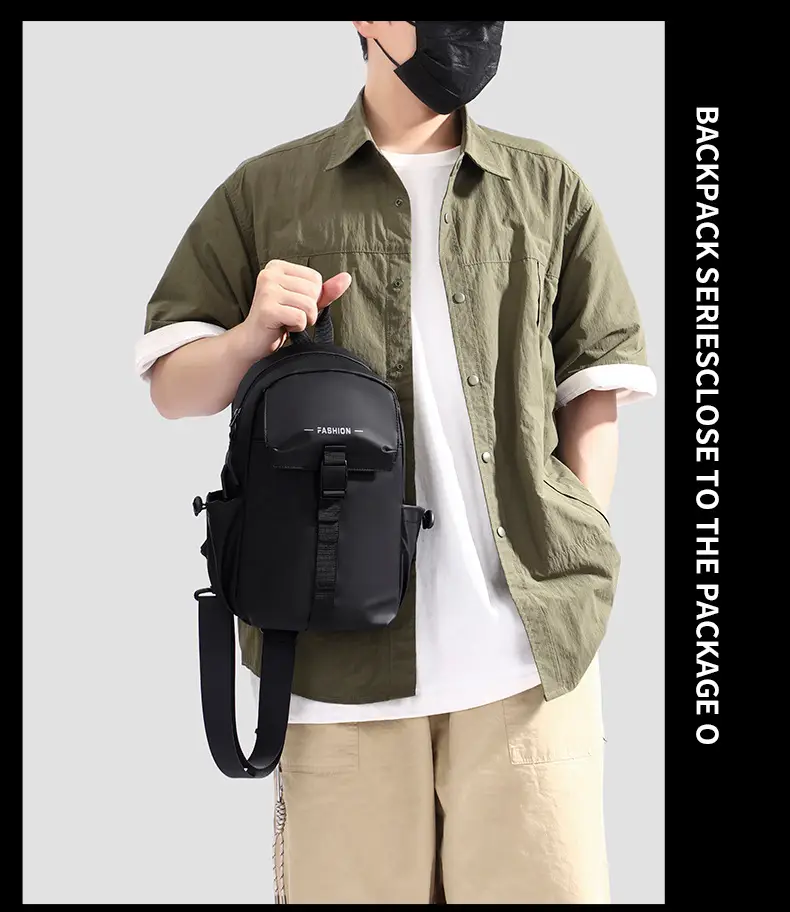 Men's Water-Resistant Crossbody Bag Black Multi-Color — feature 22
