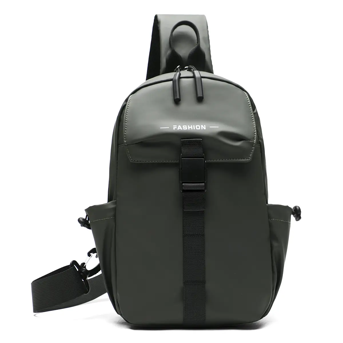 Men's Water-Resistant Crossbody Bag Black Multi-Color - Image 3