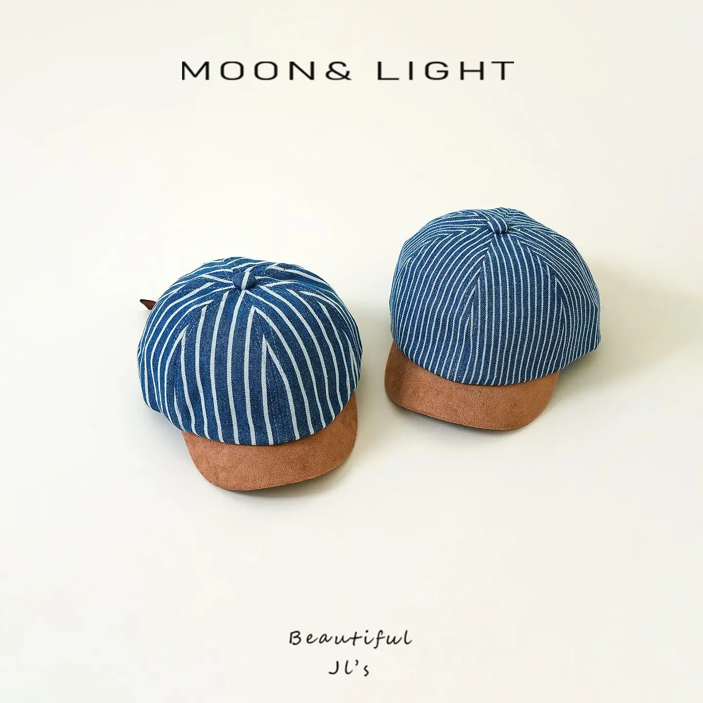 Denim Striped Baby Hats for Kids Spring Autumn Sun Protection - Image 9