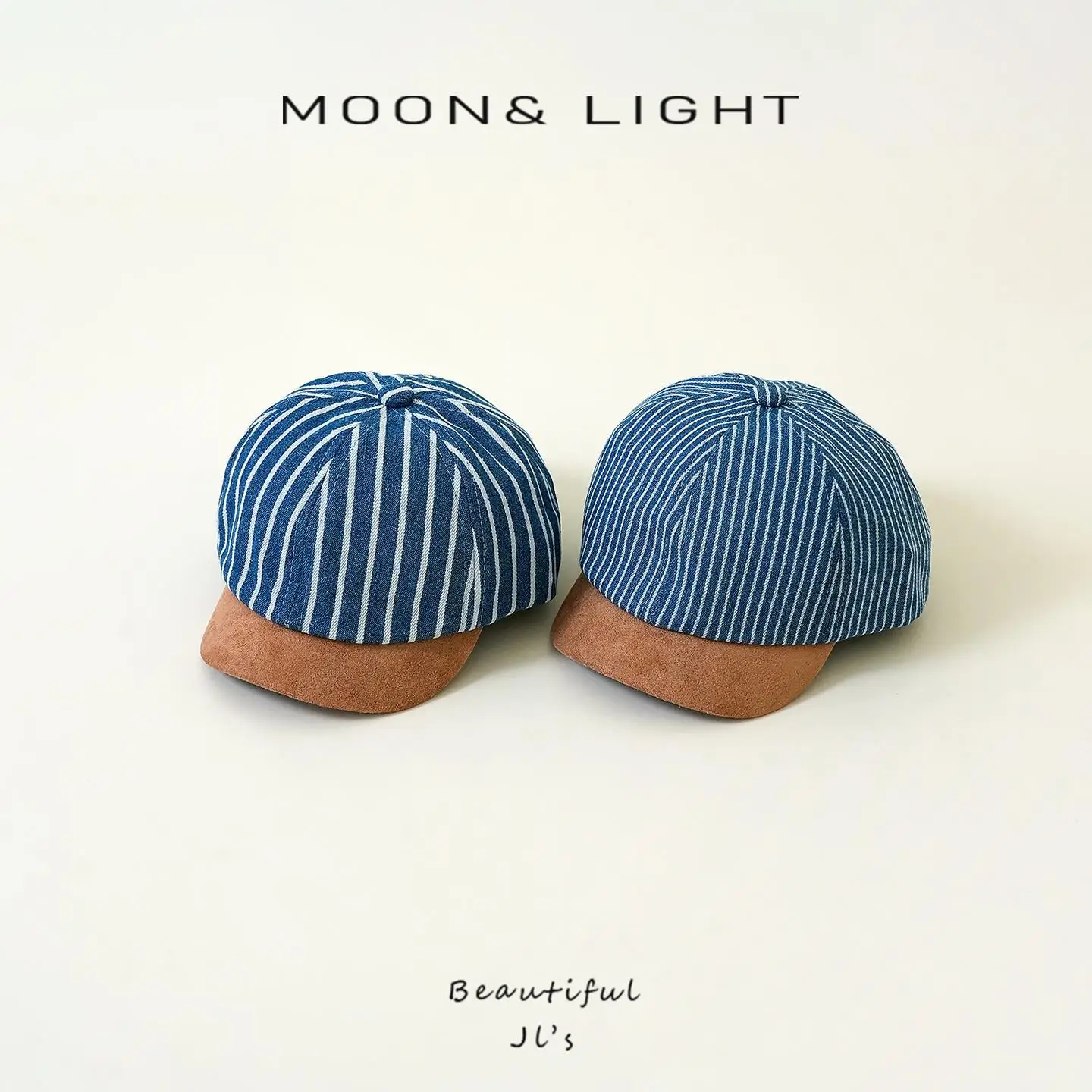 Denim Striped Baby Hats for Kids Spring Autumn Sun Protection - Image 10