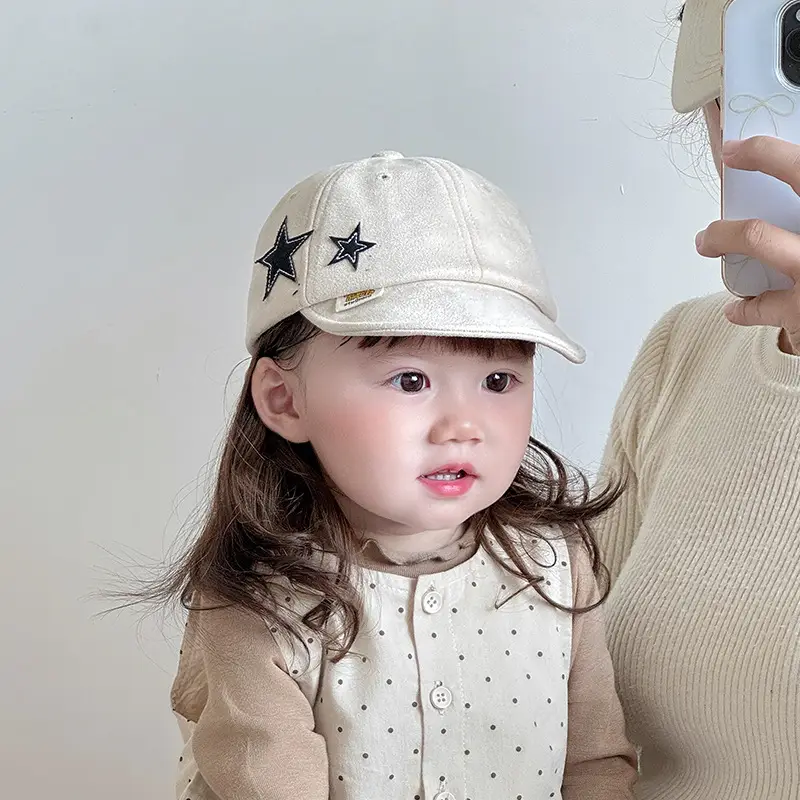 Beige Star Embroidered Baseball Cap for Kids β feature 2