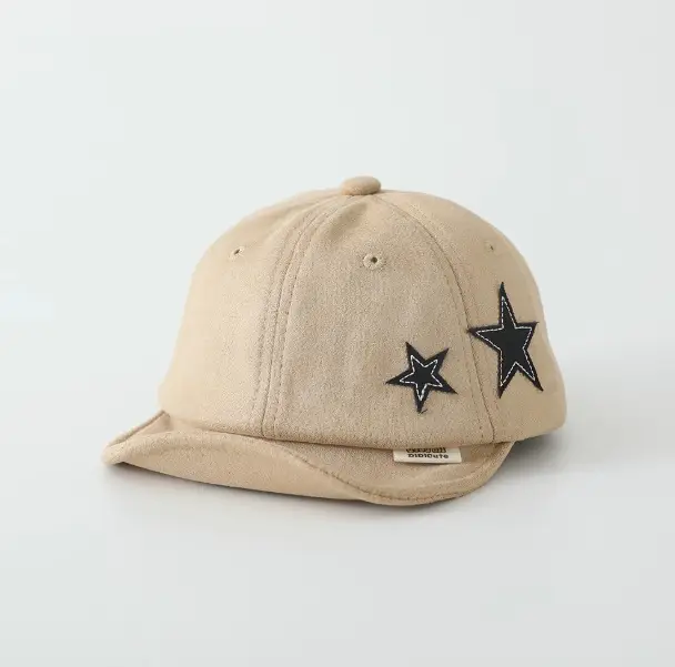 Beige Star Embroidered Baseball Cap for Kids - Image 2