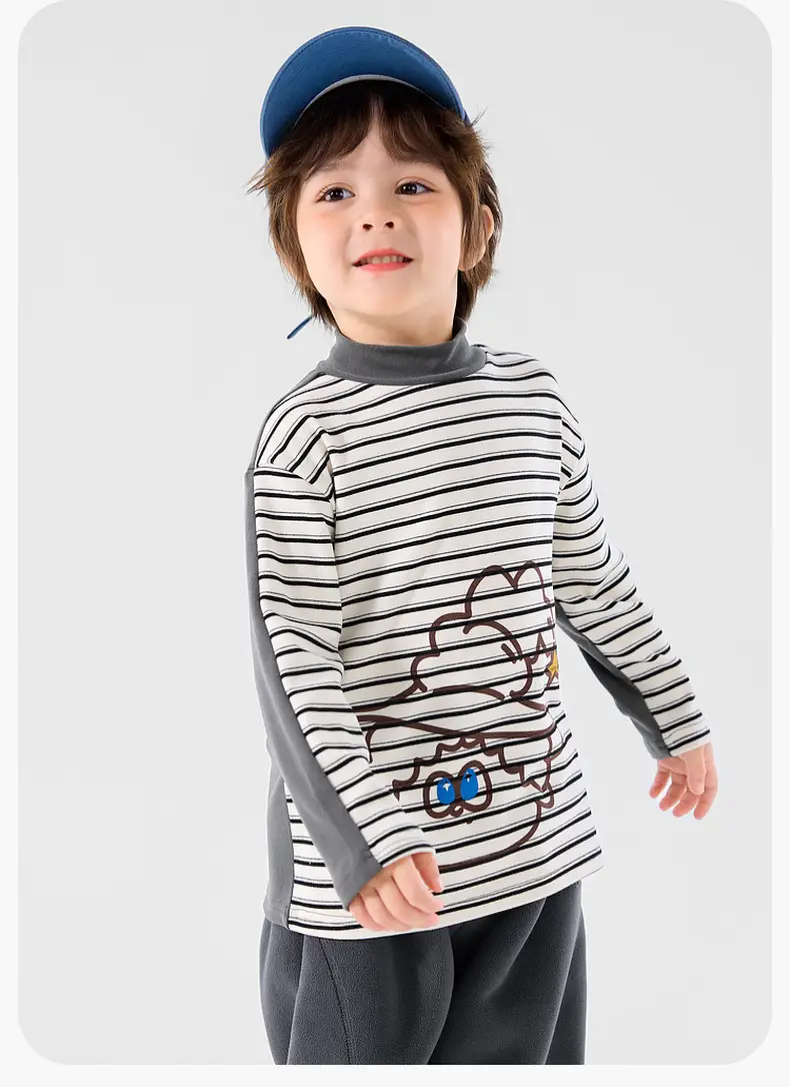 Dudu Baby Pink Half-High Collar T-Shirt Winter Warm — feature 16