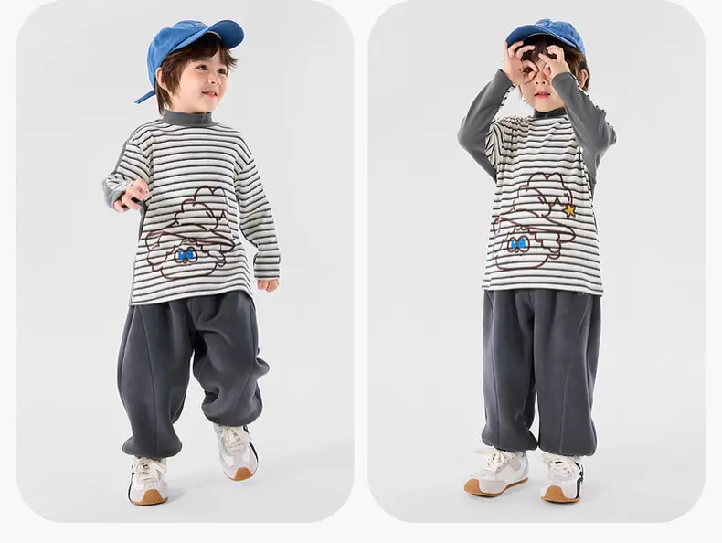 Dudu Baby Pink Half-High Collar T-Shirt Winter Warm — feature 17