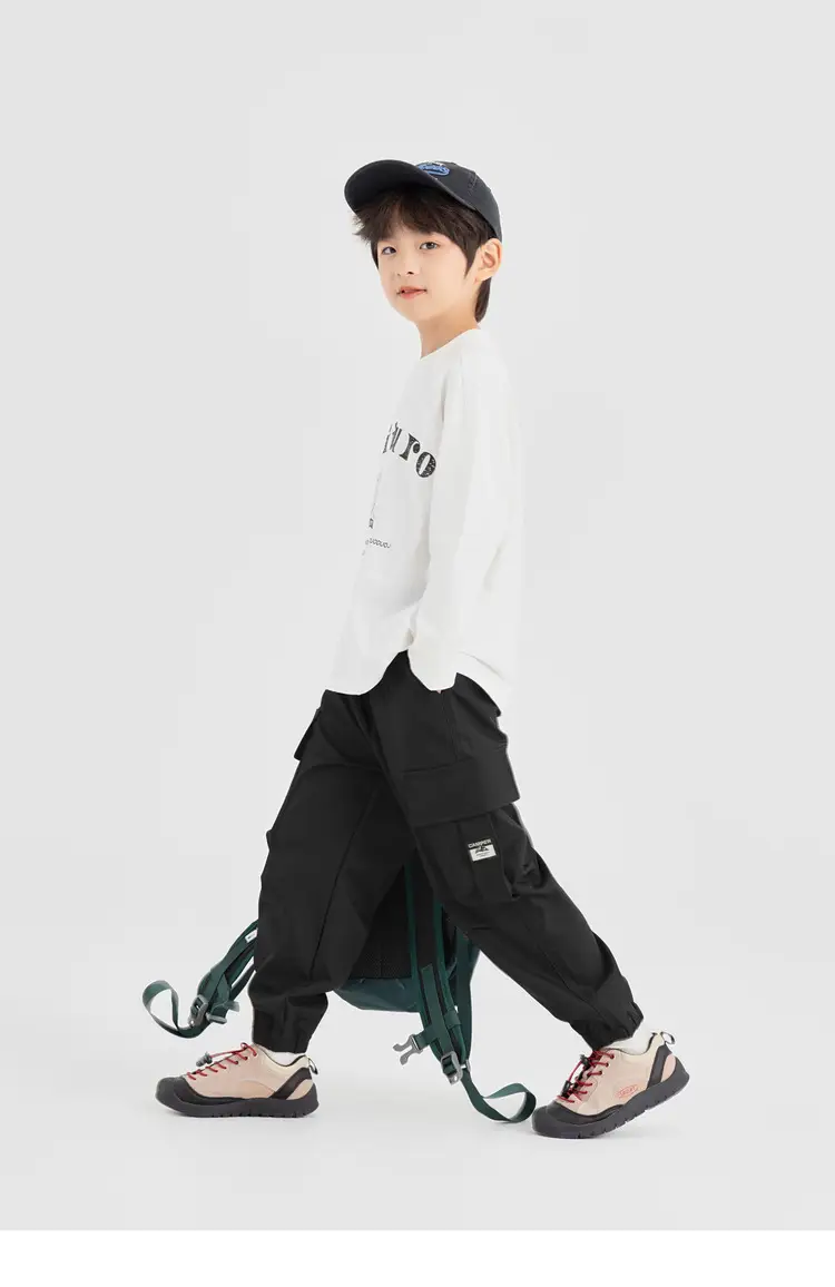 Duoduo Boys Long Sleeve T-Shirt Navy Blue Letter Print Cotton — feature 47