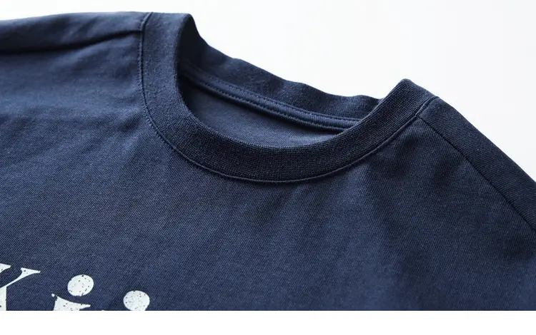 Duoduo Boys Long Sleeve T-Shirt Navy Blue Letter Print Cotton — feature 58