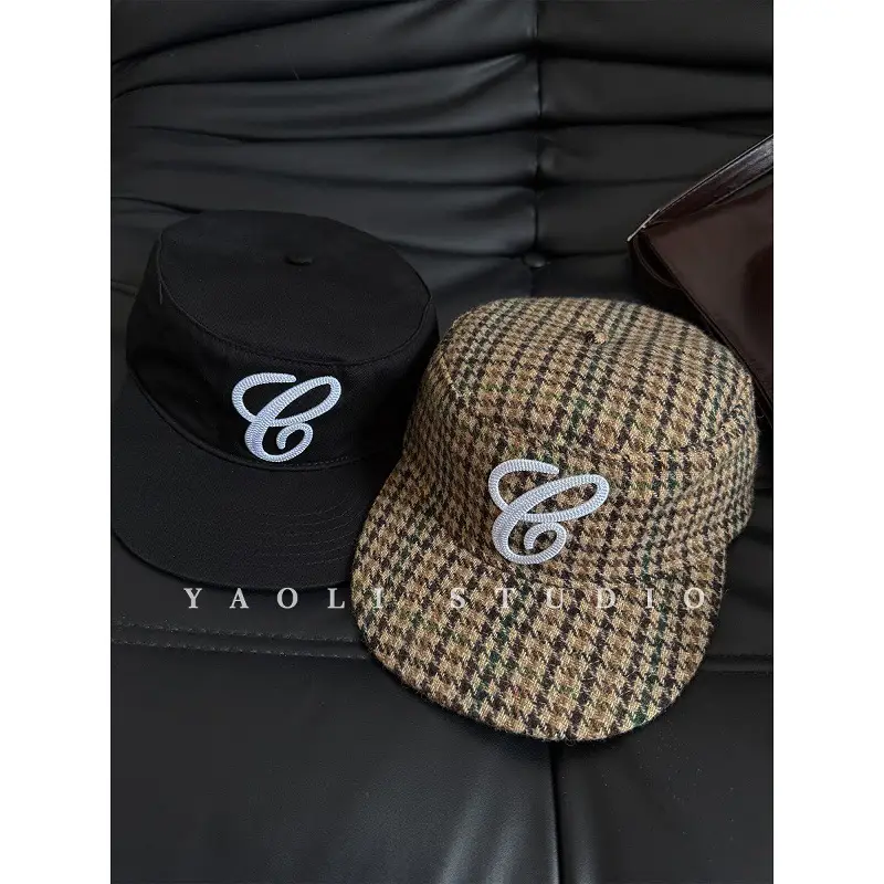 Women Black Embroidered Baseball Cap with Duckbill