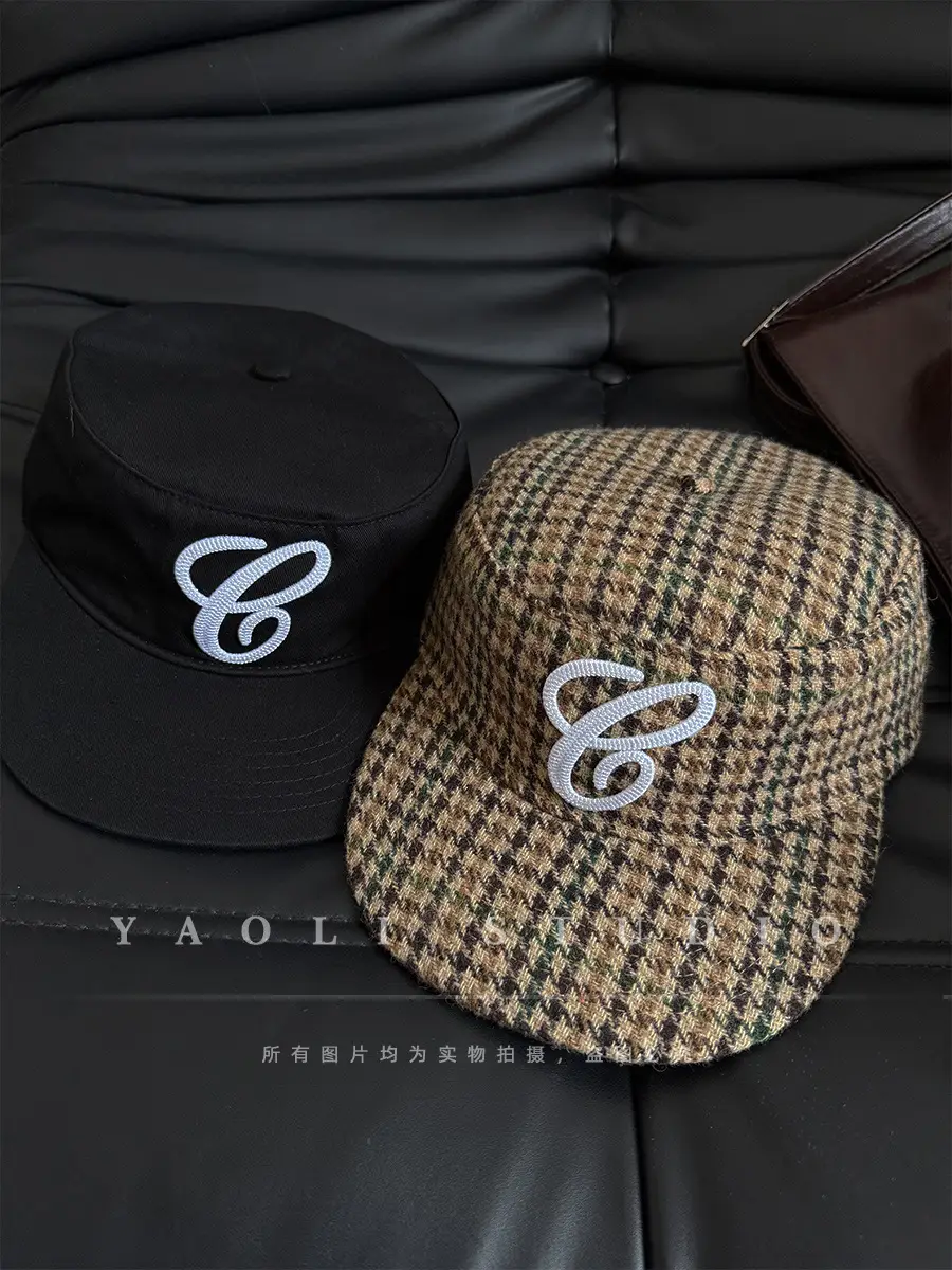 Women Black Embroidered Baseball Cap with Duckbill — feature 1