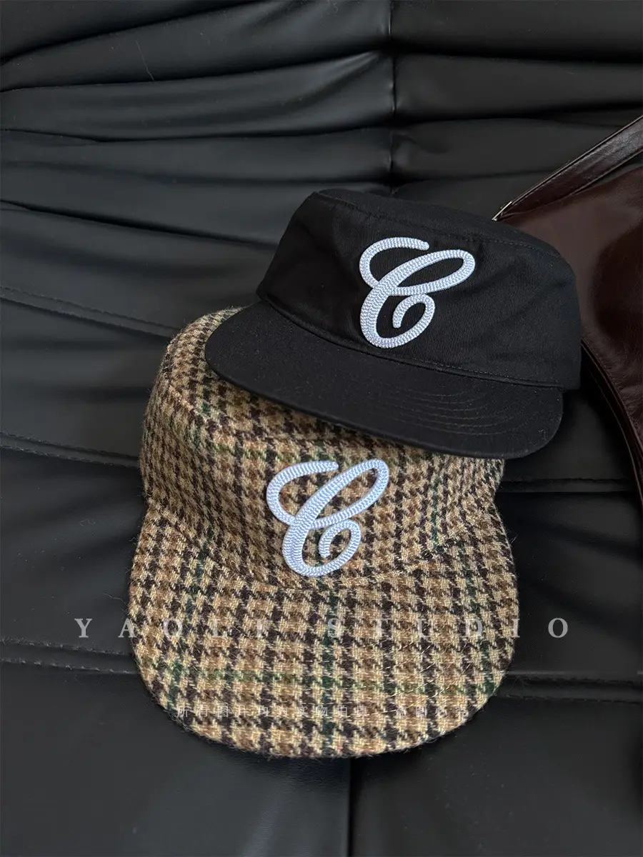 Women Black Embroidered Baseball Cap with Duckbill — feature 2