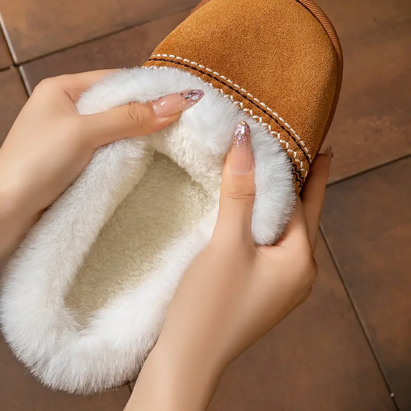 Thickened Plush Slippers for Women Winter Indoor Home Non-Slip Soft Bottom 2025 New Plush Slippers Home Cotton Slippers - Image 7