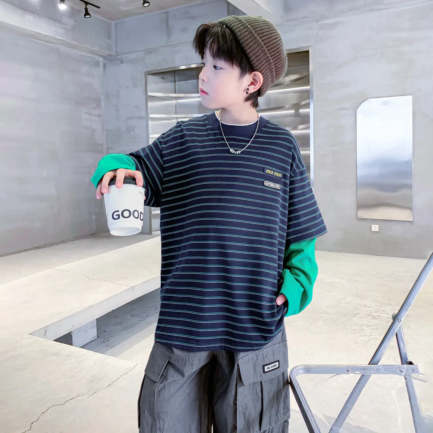 Boys Yellow Striped Long Sleeve T-Shirt 2025 Cotton - Image 6