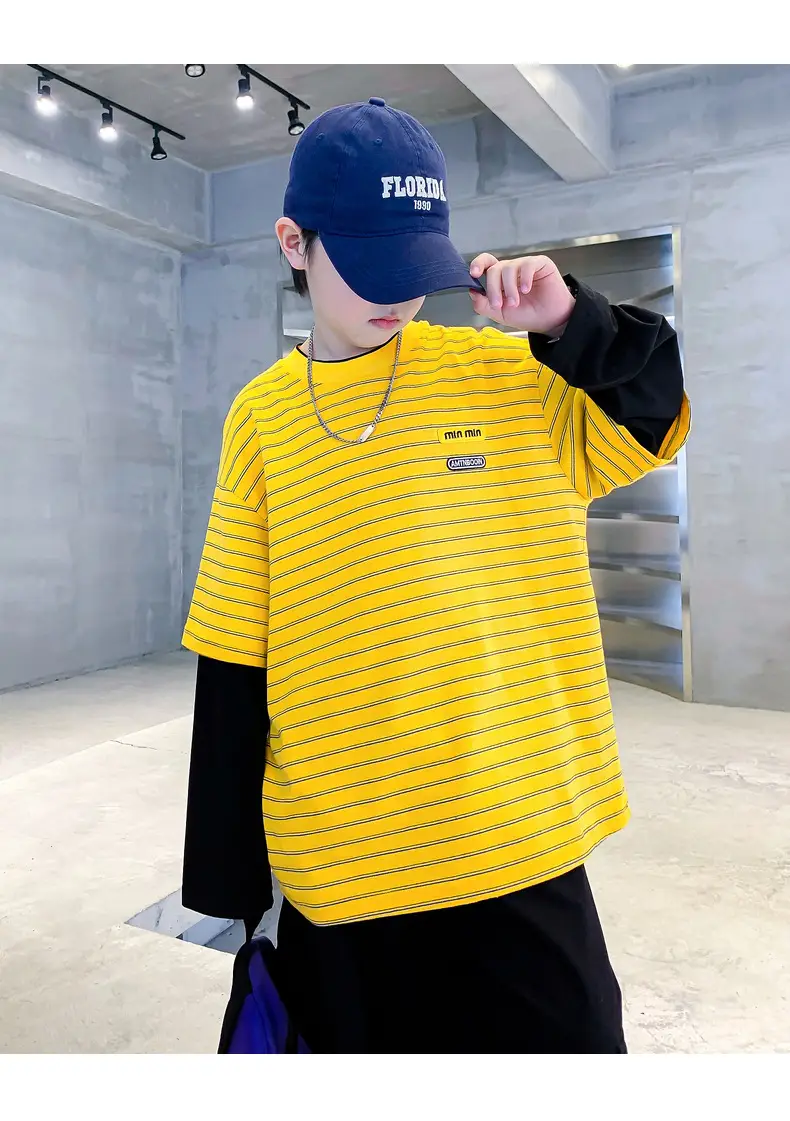 Boys Yellow Striped Long Sleeve T-Shirt 2025 Cotton — feature 21
