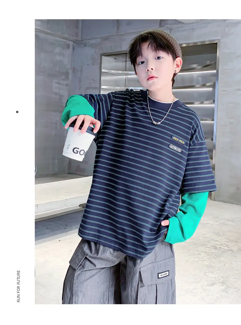 Boys Yellow Striped Long Sleeve T-Shirt 2025 Cotton — feature 24