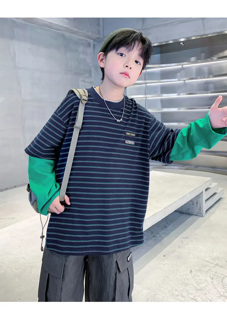 Boys Yellow Striped Long Sleeve T-Shirt 2025 Cotton — feature 25