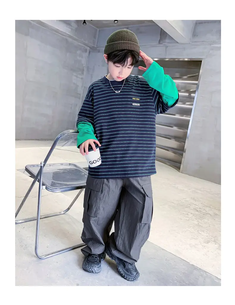 Boys Yellow Striped Long Sleeve T-Shirt 2025 Cotton — feature 26