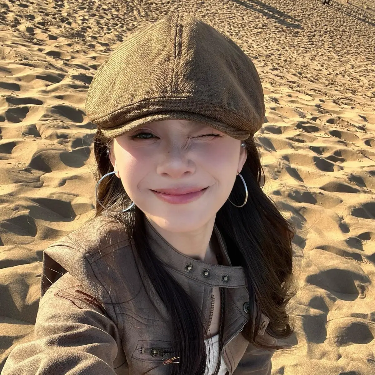 Women Retro Ins Korean Beret Cap Summer Cotton Linen Breathable — feature 4