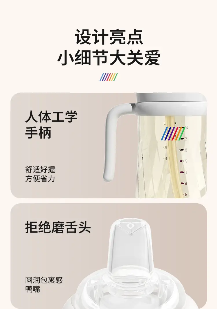 Ppsu Learning Drinking Cup Rainbow Bottle Baby Baby Water Cup Sippy Cup Kidsren over 6 Months Old Duckbill Cup — feature 19