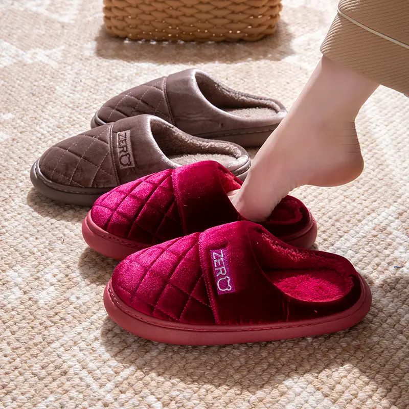 Japanese-Style Silent Cotton Slippers for Women Winter Office Open Indoor Cloth Bottom Home Wooden Floor Four-Season Silent Slippers for Men - Image 5