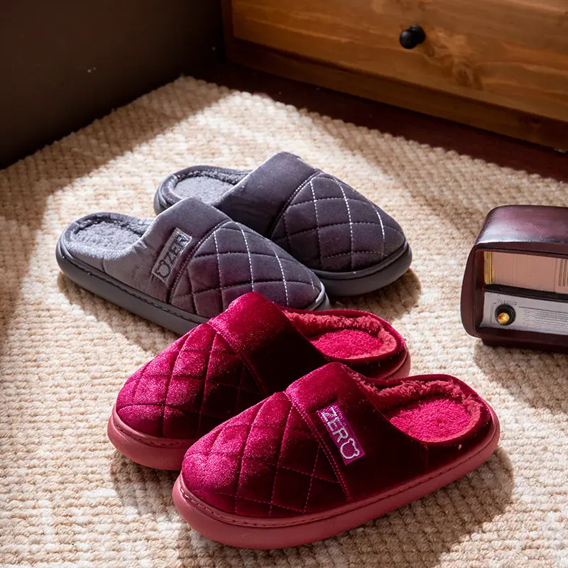 Japanese-Style Silent Cotton Slippers for Women Winter Office Open Indoor Cloth Bottom Home Wooden Floor Four-Season Silent Slippers for Men - Image 6