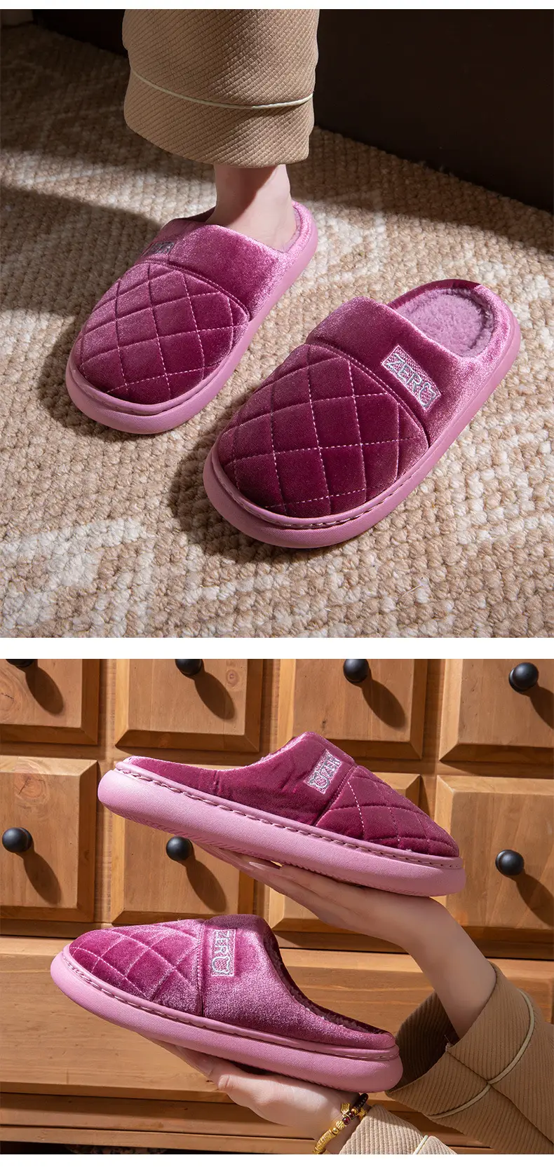 Japanese-Style Silent Cotton Slippers for Women Winter Office Open Indoor Cloth Bottom Home Wooden Floor Four-Season Silent Slippers for Men — feature 12