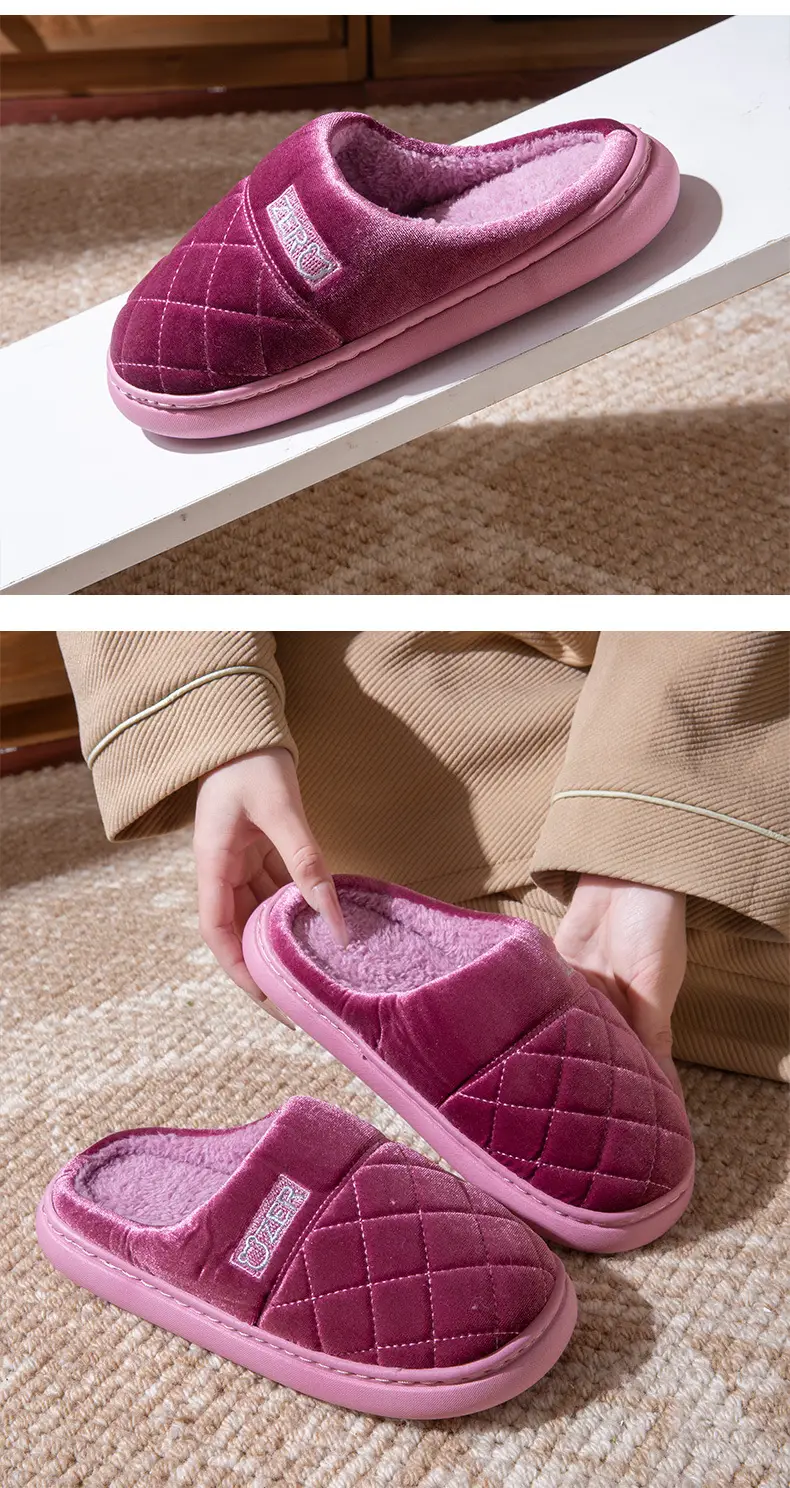 Japanese-Style Silent Cotton Slippers for Women Winter Office Open Indoor Cloth Bottom Home Wooden Floor Four-Season Silent Slippers for Men — feature 13
