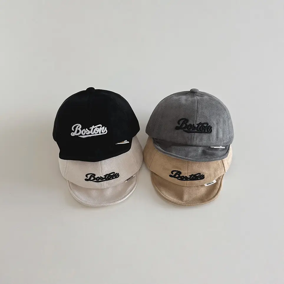 Black Embroidered Baby Cap for Boys Girls