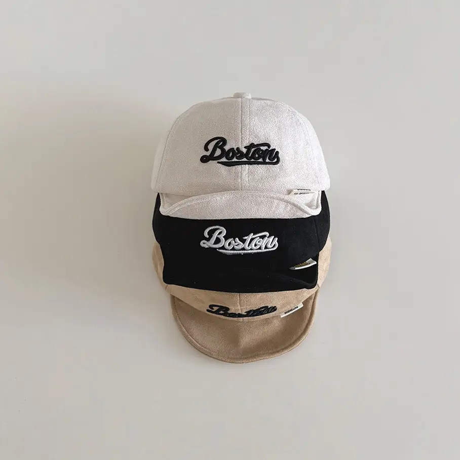 Black Embroidered Baby Cap for Boys Girls