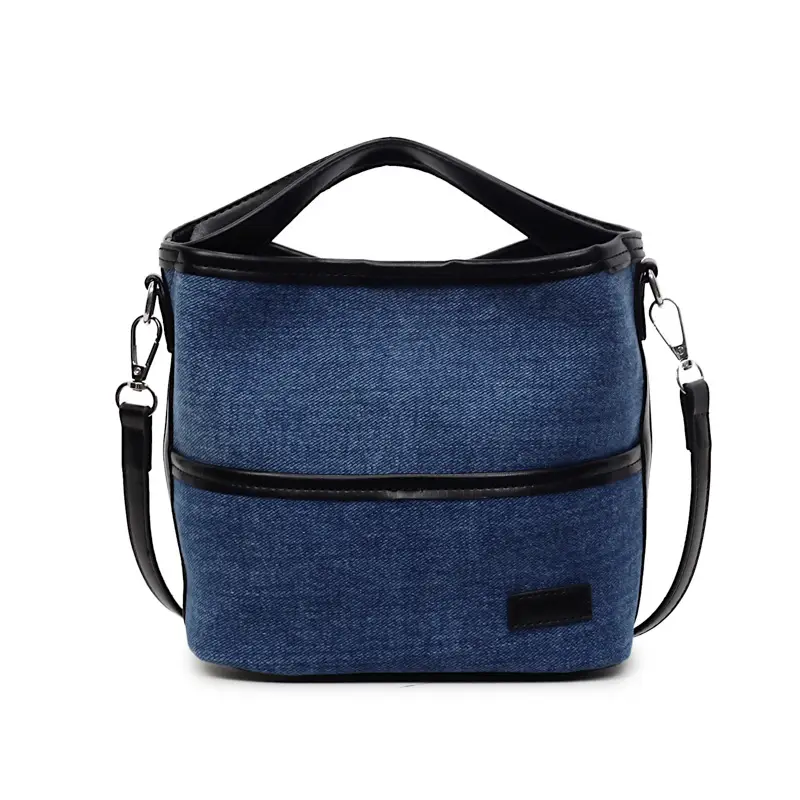 Women's Blue Denim Crossbody Bag with Leather Trim 2025 - Image 7