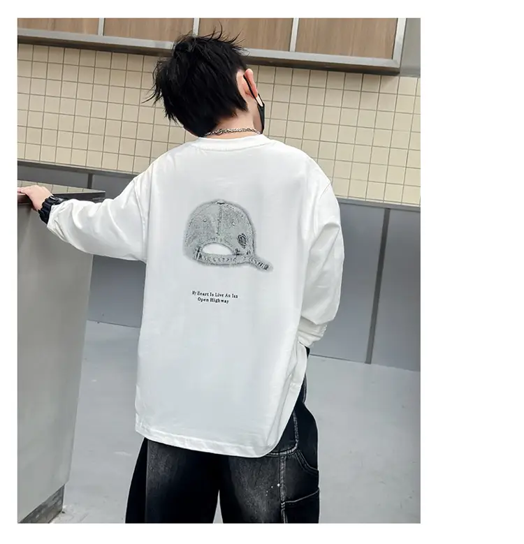 Boys White Graphic Long Sleeve T-Shirt 2025 — feature 11