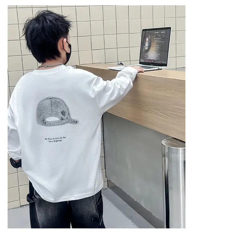 Boys White Graphic Long Sleeve T-Shirt 2025 — feature 13