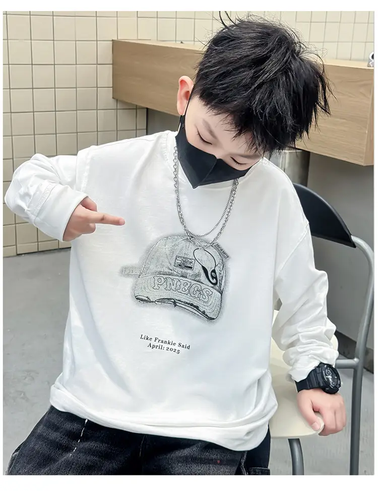 Boys White Graphic Long Sleeve T-Shirt 2025 — feature 5