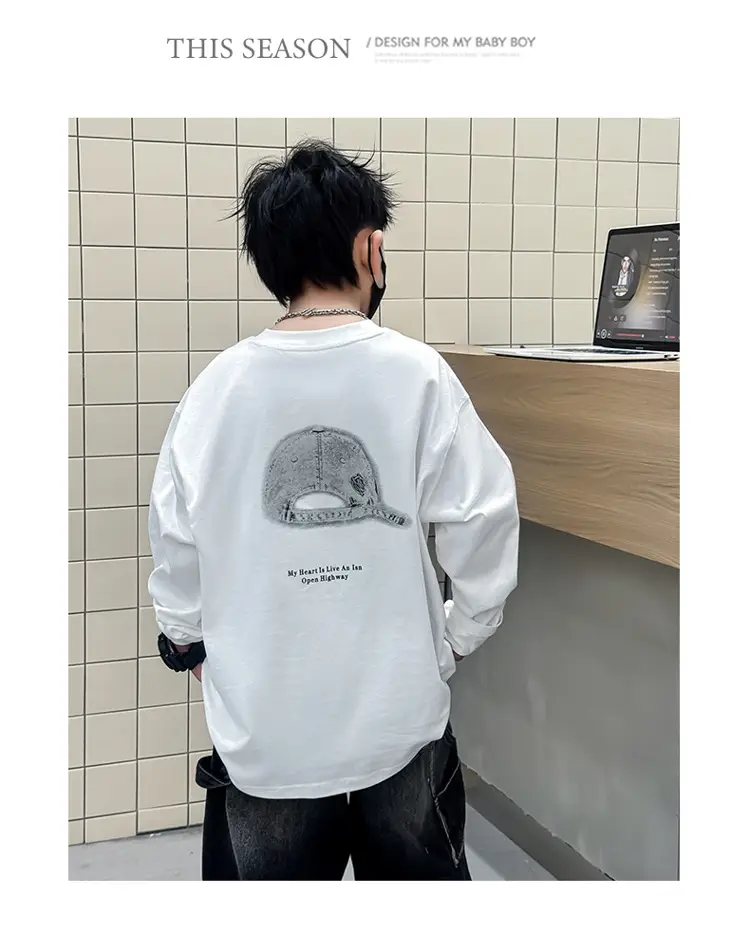 Boys White Graphic Long Sleeve T-Shirt 2025 — feature 8